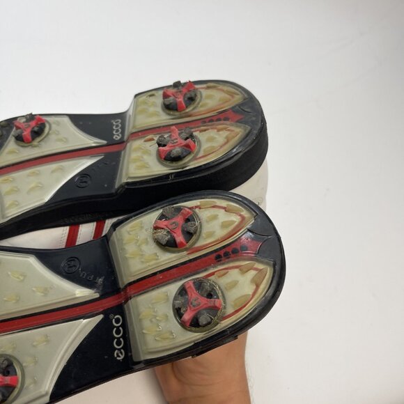 Ecco Womens White/ Red Golf Shoes Size 39 Euro Leather Uppers Shoe Sports - Picture 7 of 15